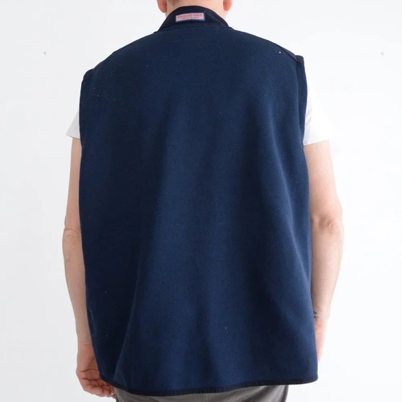 Vineyard Vines Navy Zip Up 100% Cotton Vest  Size XXL - Picture 4 of 11